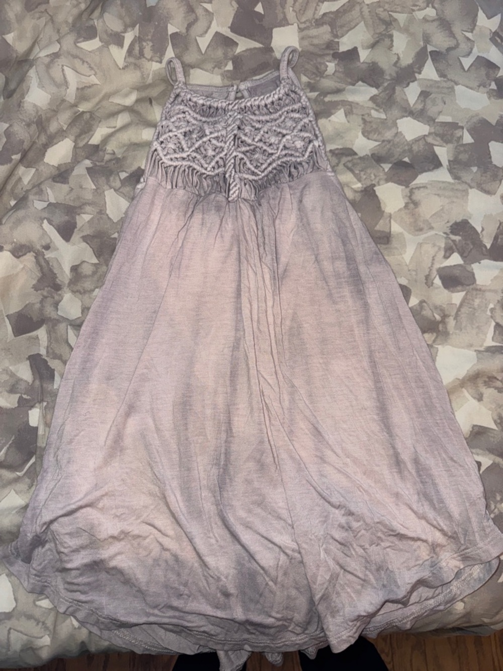 American Eagle Outfitters Dusty Pink Crochet Bodice A-Line Maxi Skirt